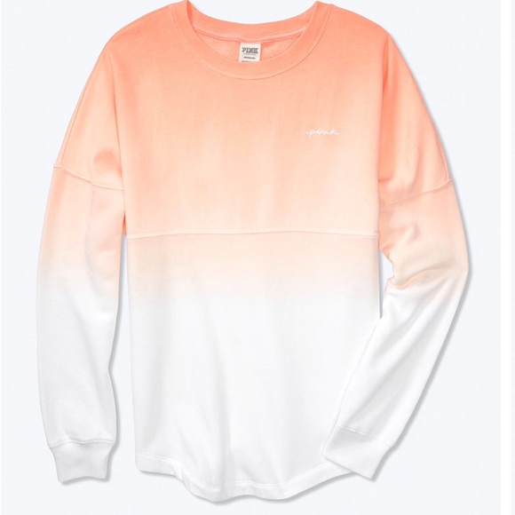 VS PINK DIP DYE OMBRÉ VARSITY CREW - Picture 5 of 6